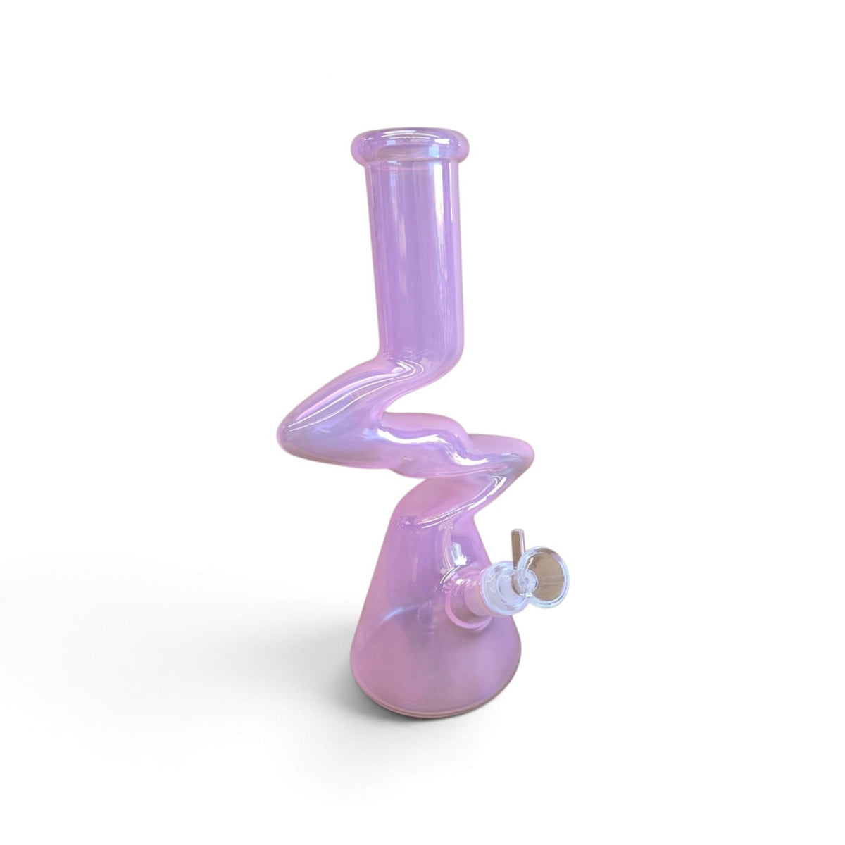 12'' Beaker Base Zig Zag Design Transparent Soid Color Water Pipe G-G