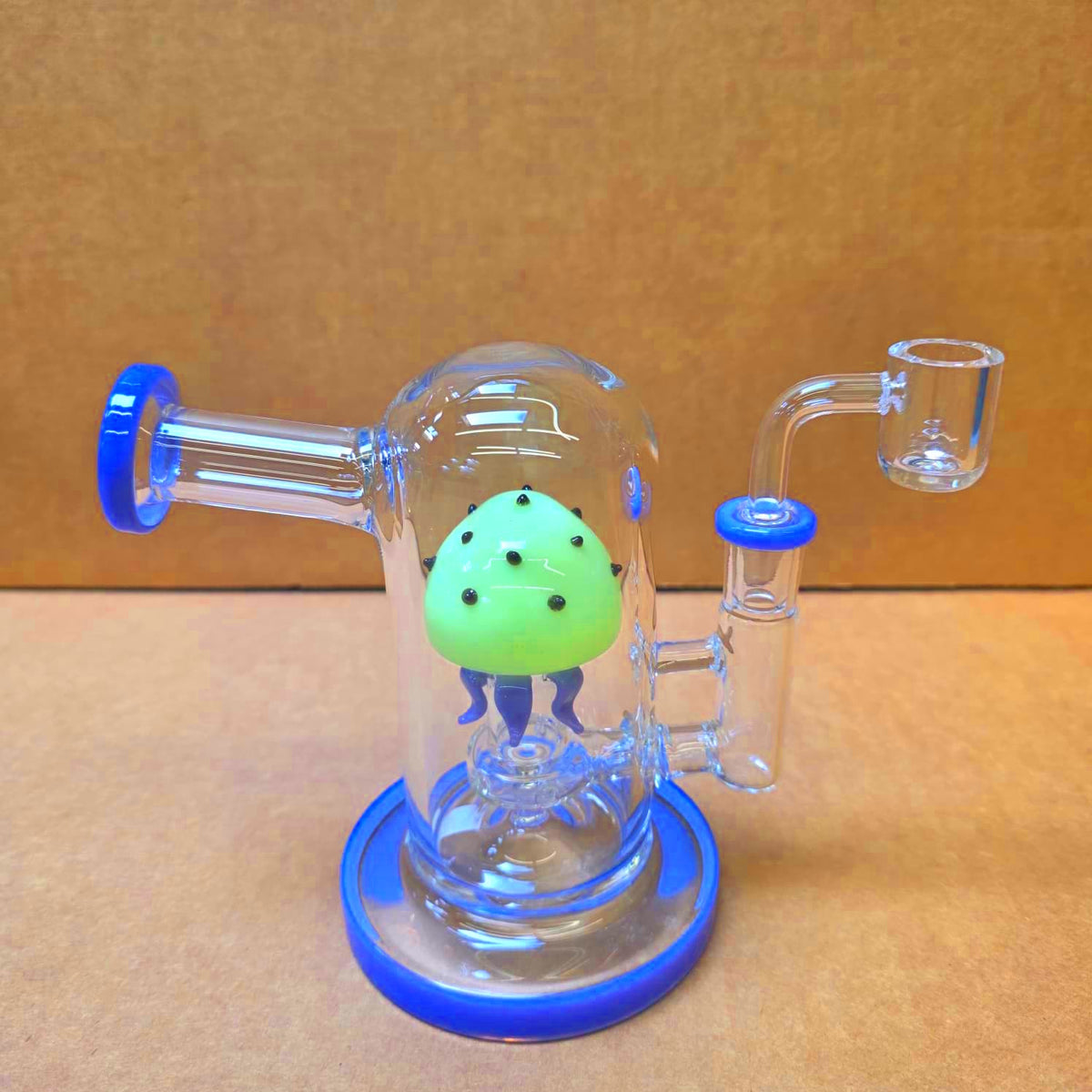 6'' Side Arm Design Percolator Dab Rig Water Pipe With 14 MM Male Banger
