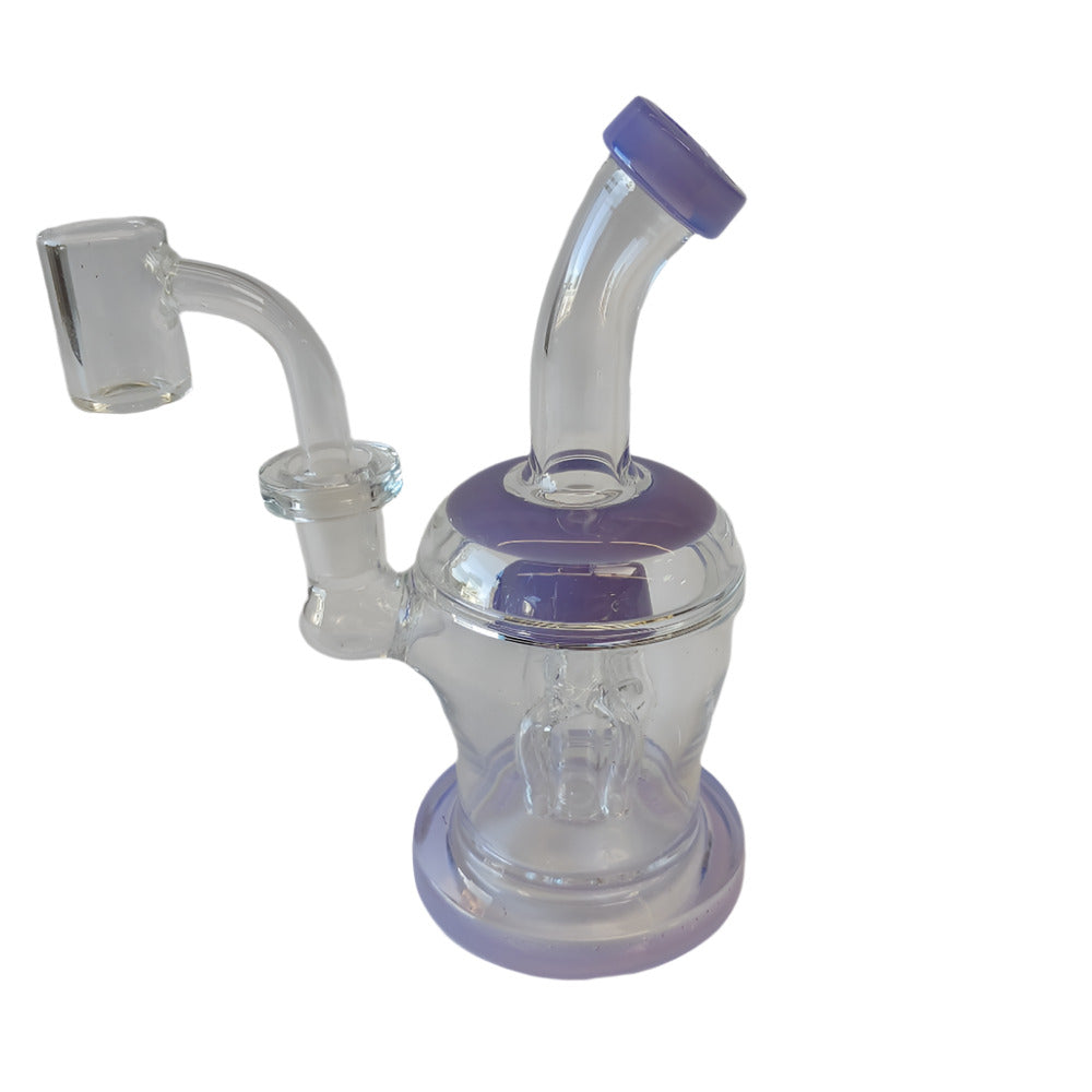 6" Color Tube  Dab Rig Water Pipe With 14 MM Male Banger