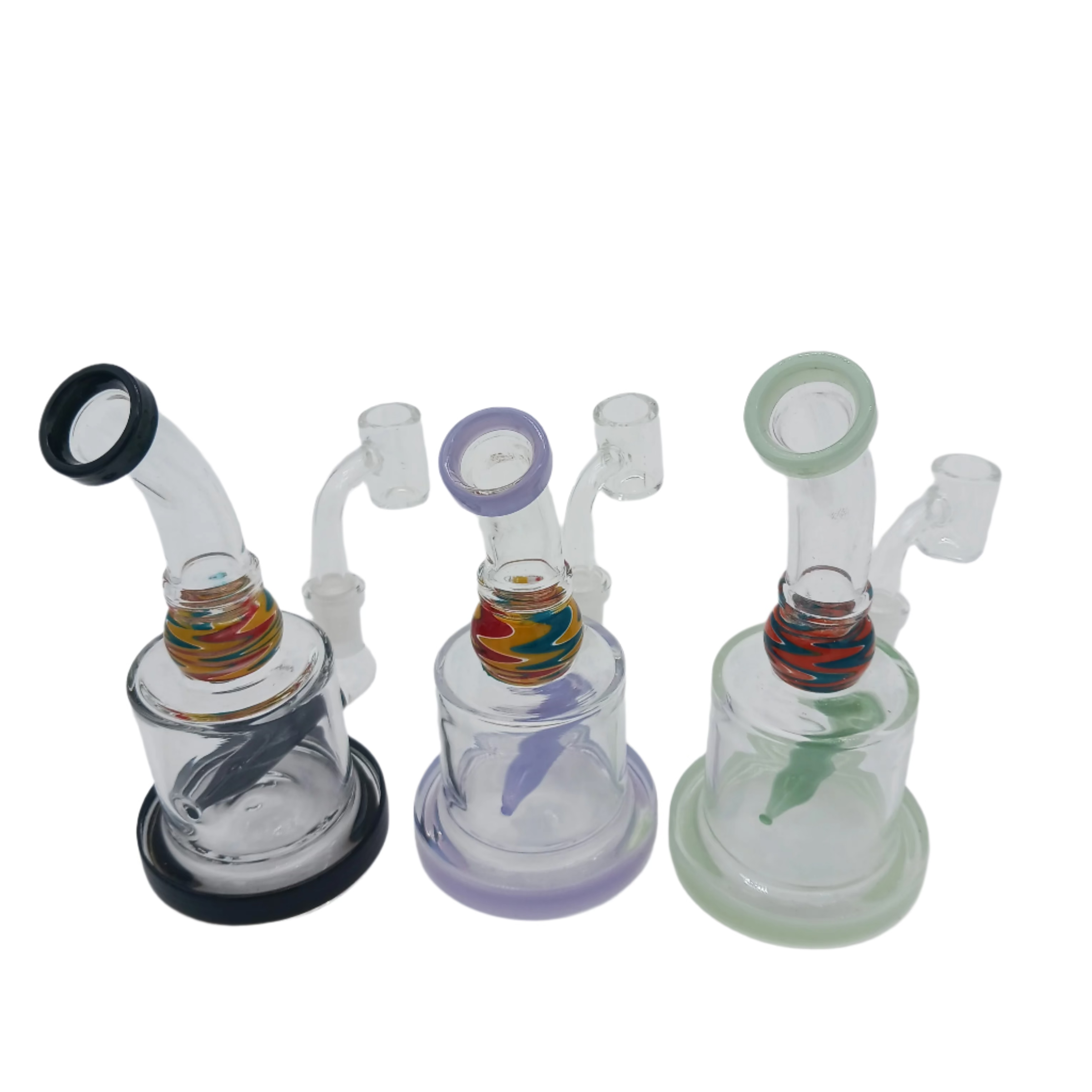 6-inch color tube water pipe with 14mm male banger for dabbing or smoking