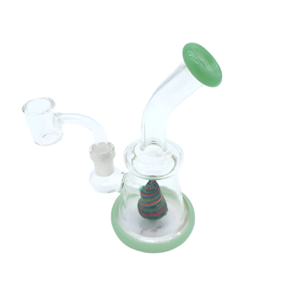 6" Inner Cone Tube Color Dab Rig Water Pipe With 14mm Male Banger