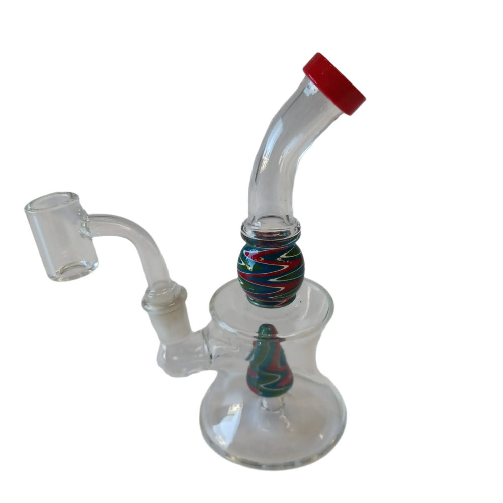 6" Inner Cone Zig Zag Color Dab Rig Water Pipe with 14mm Male Banger
