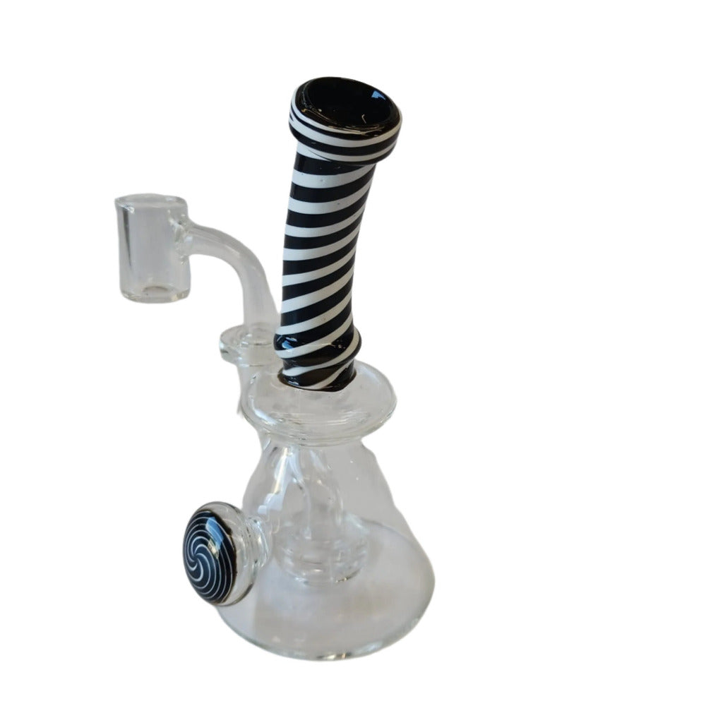 6" Spiral Design  Tube Color  Dab Rig Water With 14 MM Male Banger