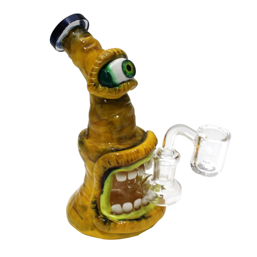 6'' Colorful Cyclops Monster Dab Rig Shower Head Percolator Glass Water Pipe With 14 MM Male Banger