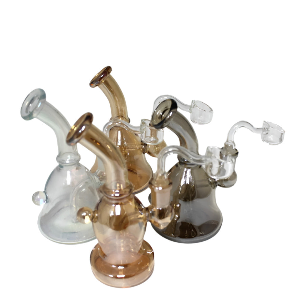 6-inch cubed design dab rig water pipe with 14mm male banger