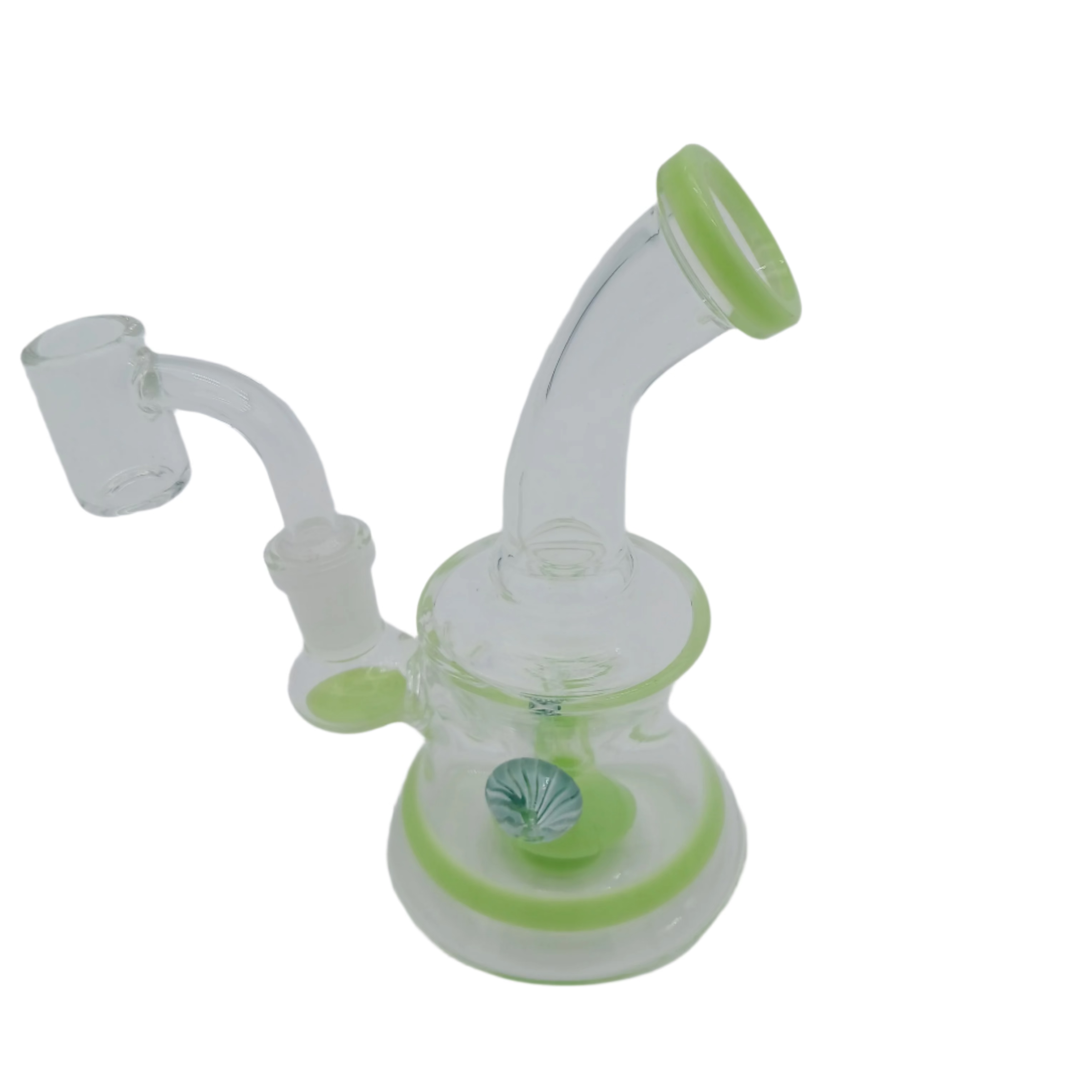 6'' Fancy Button Design Dab Rig Water Pipe With 14 MM Male Banger