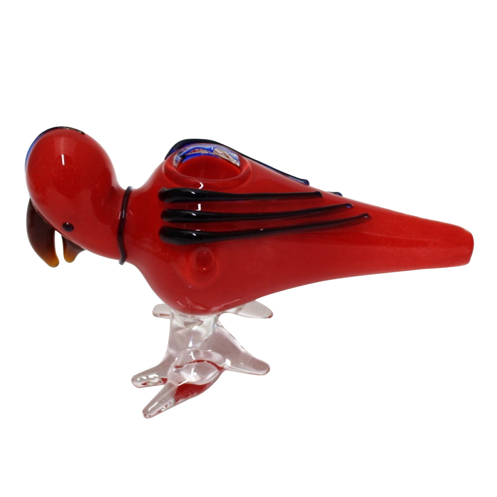 Parrot Shape Assorted Color Glass Hand Pipe Big Size