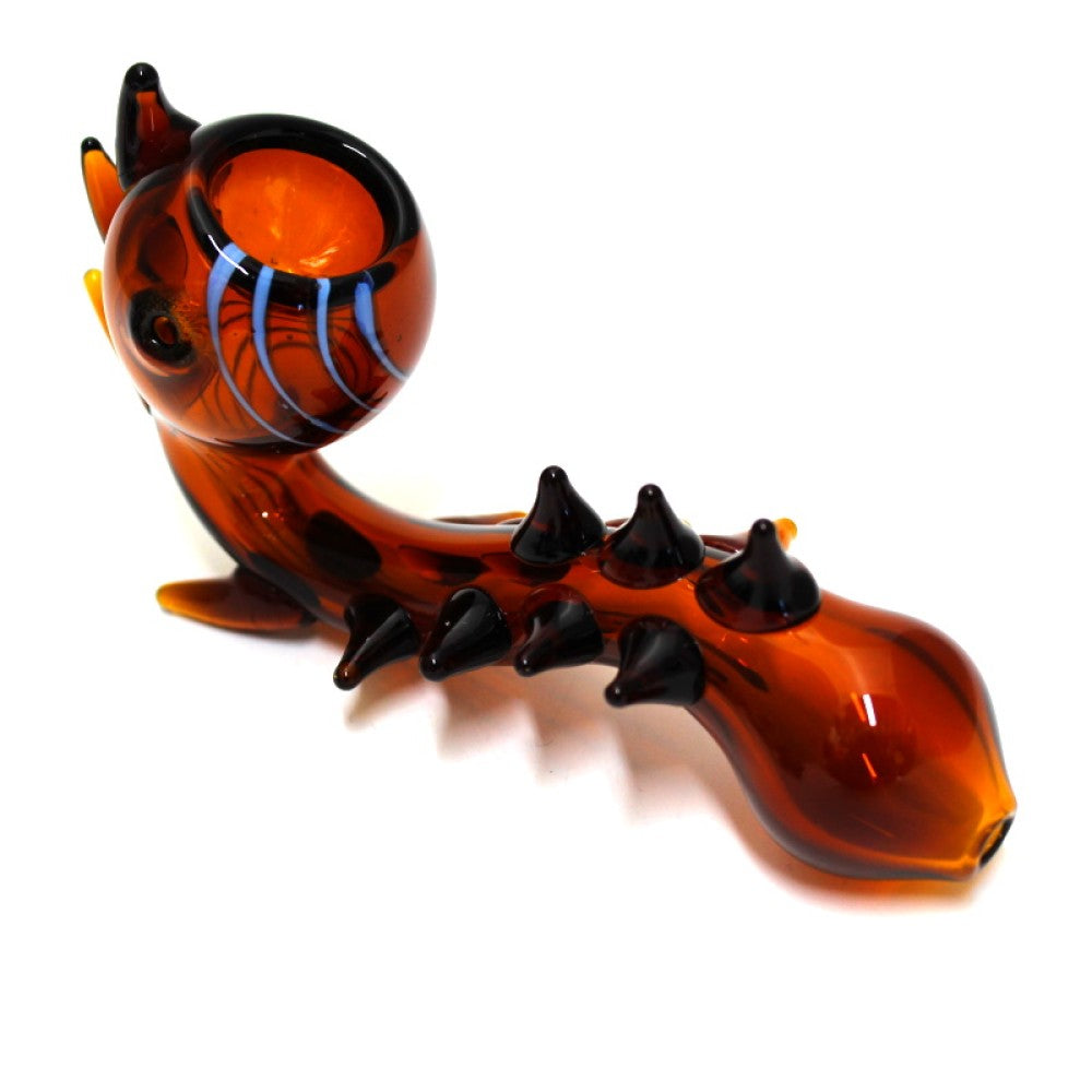 6'' Spiked Design Heavy Duty Sherlock Style Glass Hand Pipe