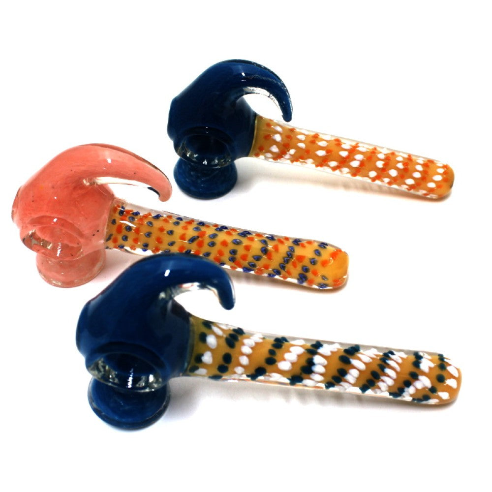 6'' USA Color Multi Dotted Tube Color Hammer Shape Glass Heavy Duty Hammer