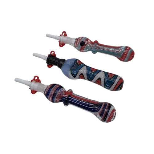 6 inches glass straw kit with ceramic 10mm nail