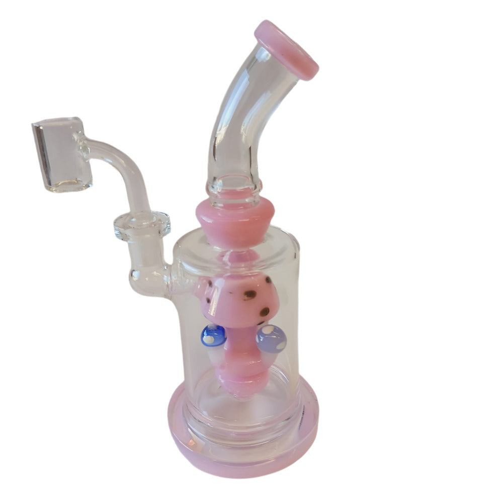 7.5" Bent Mushroom Design Dab Rig Water Pipe With 14mm Male Banger