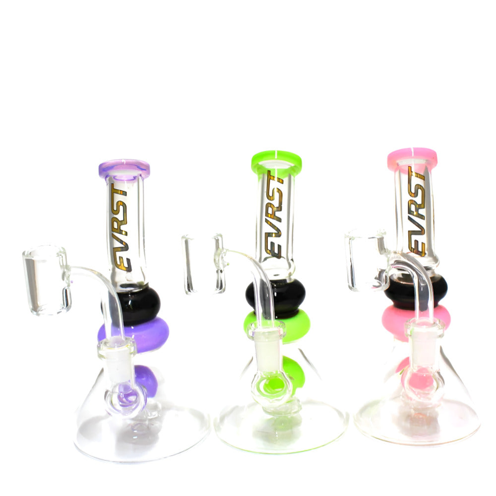 7-inch EVRST tube-style colorful dab rig water pipe with 14mm male banger