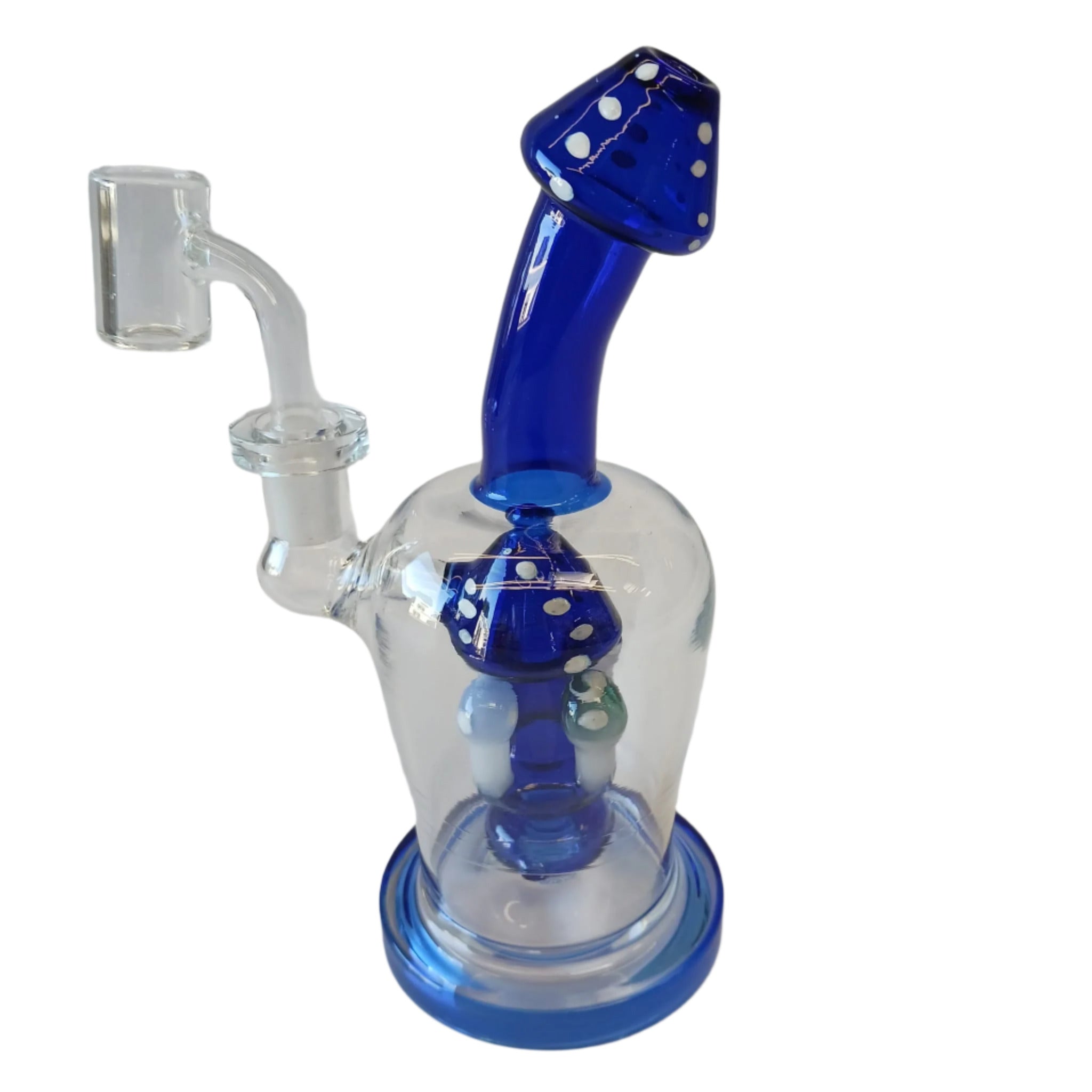 7" Fancy Mushroom Design Dab Rig Water Pipe With 14mm Male Banger