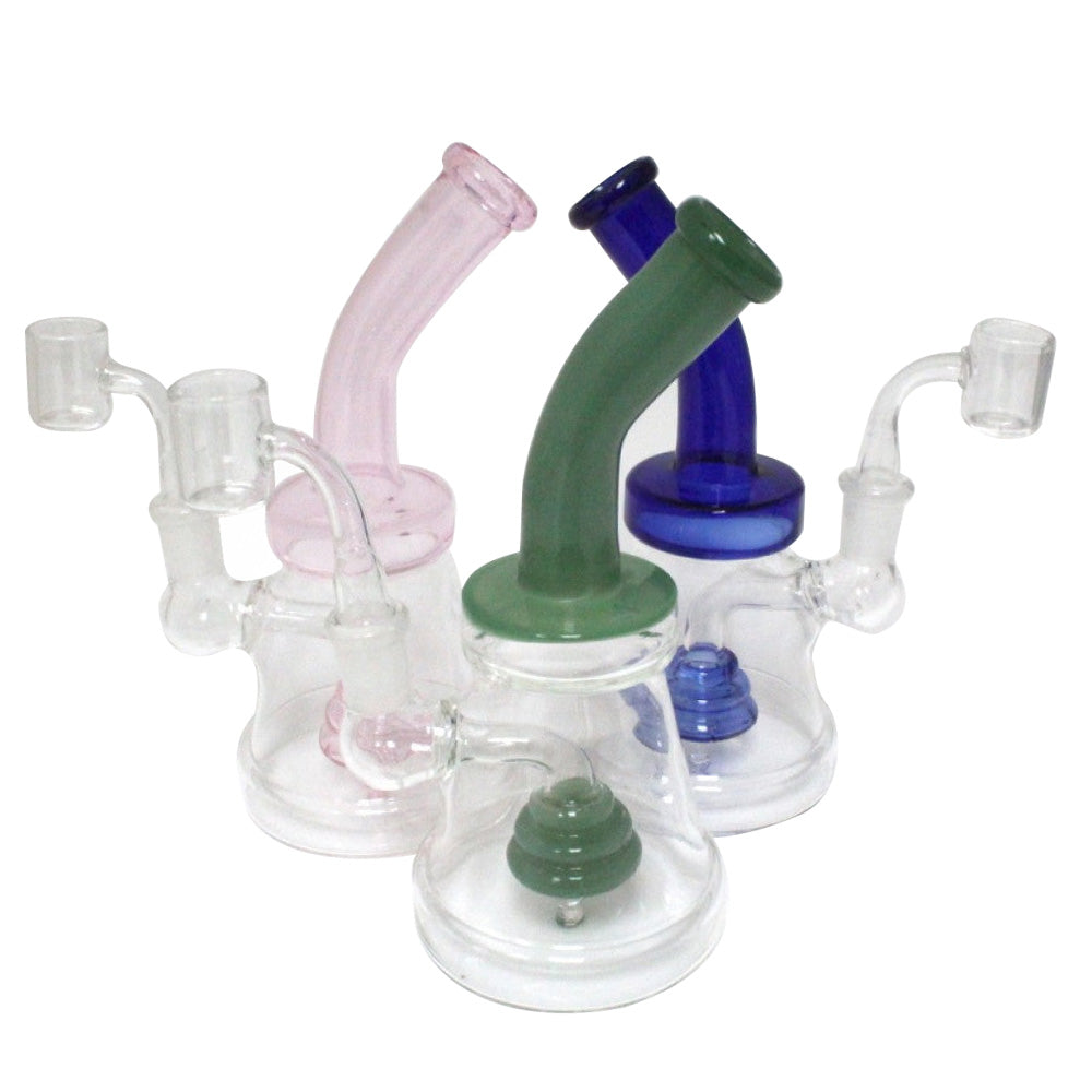 7'' Beaker Base Tube Color Dab Rig Water Pipe 14 MM Male Banger