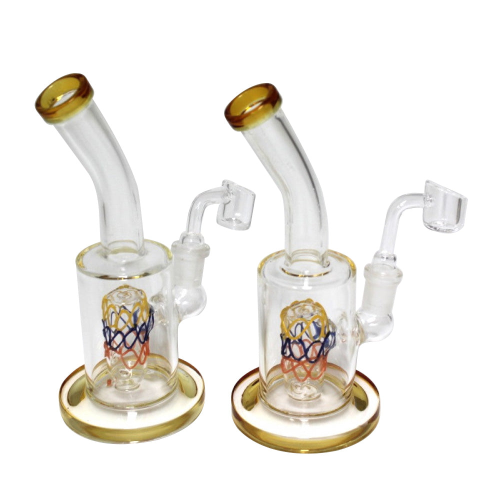 7'' Inner Multi Color Curve Dab Water Pipe With 14 MM Male Banger