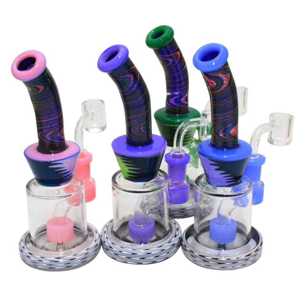 7" US Color Dab Rig Water Pipe With 14mm Male Banger