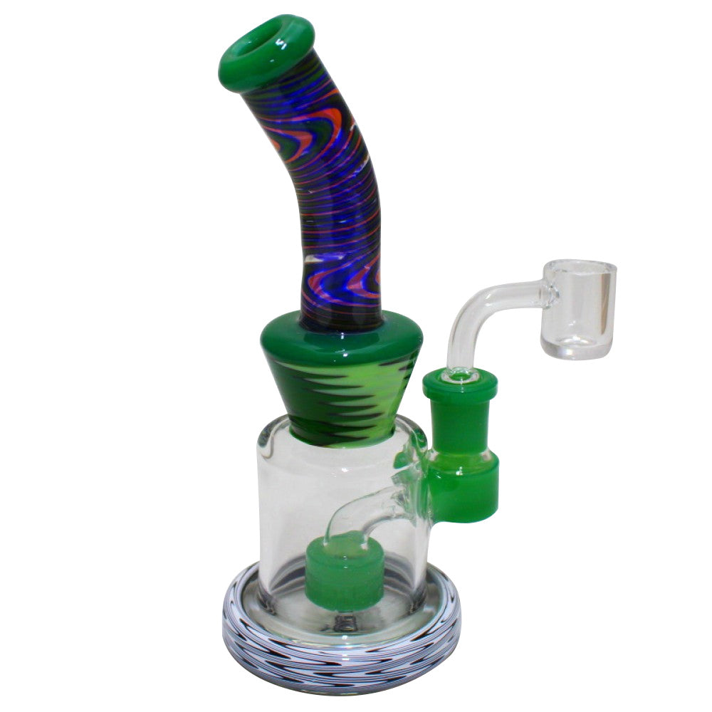 7" US Color Dab Rig Water Pipe With 14mm Male Banger