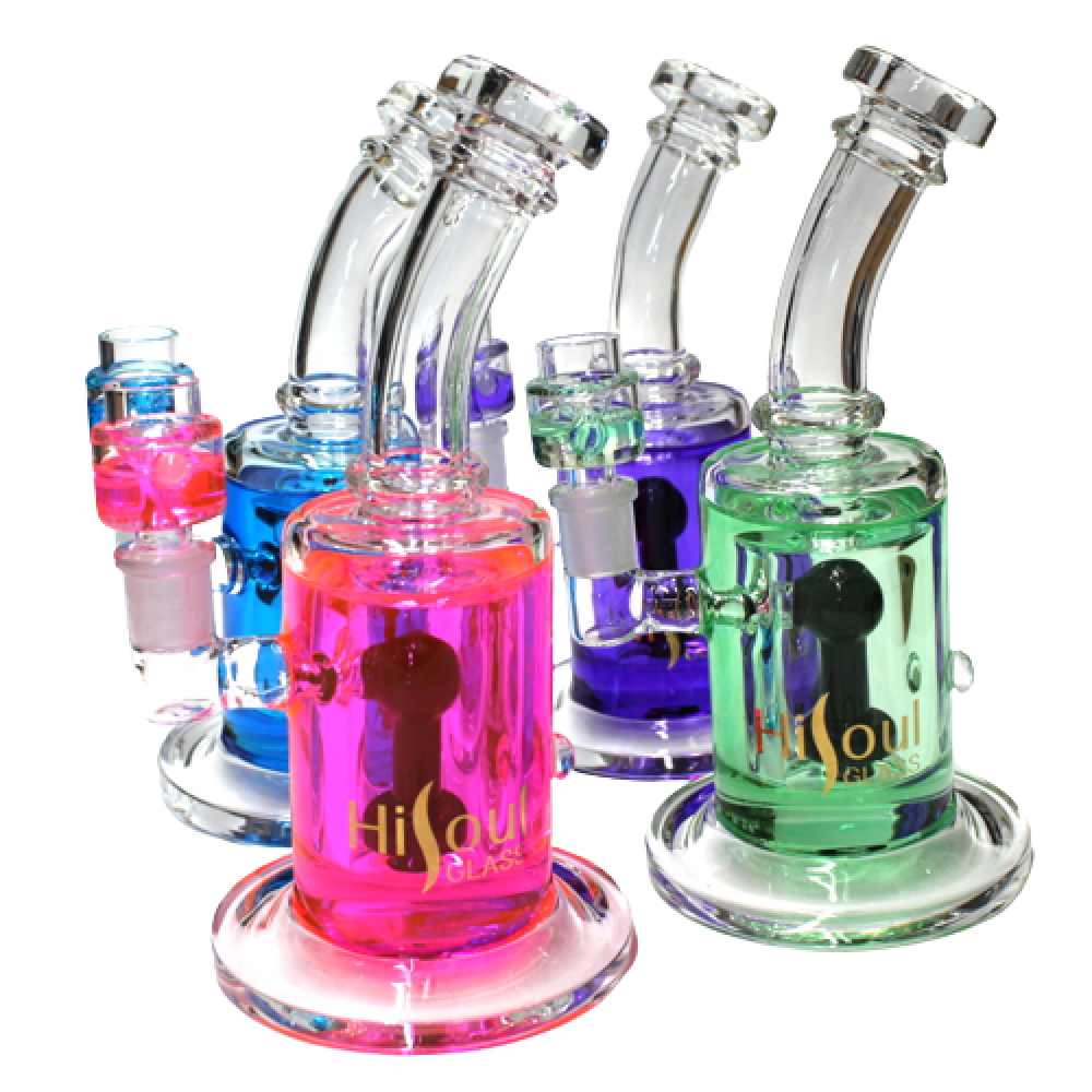 8.5'' Flat Bottom Liquid Filled Water Pipe With 14 MM Liquid Bowl
