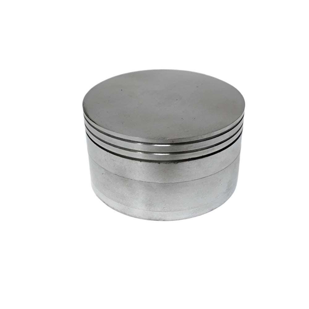 80mm 4-part heavy-duty metal grinder with durable build, sharp diamond teeth, magnetic lid, and smooth grinding performance for herbs and spices.