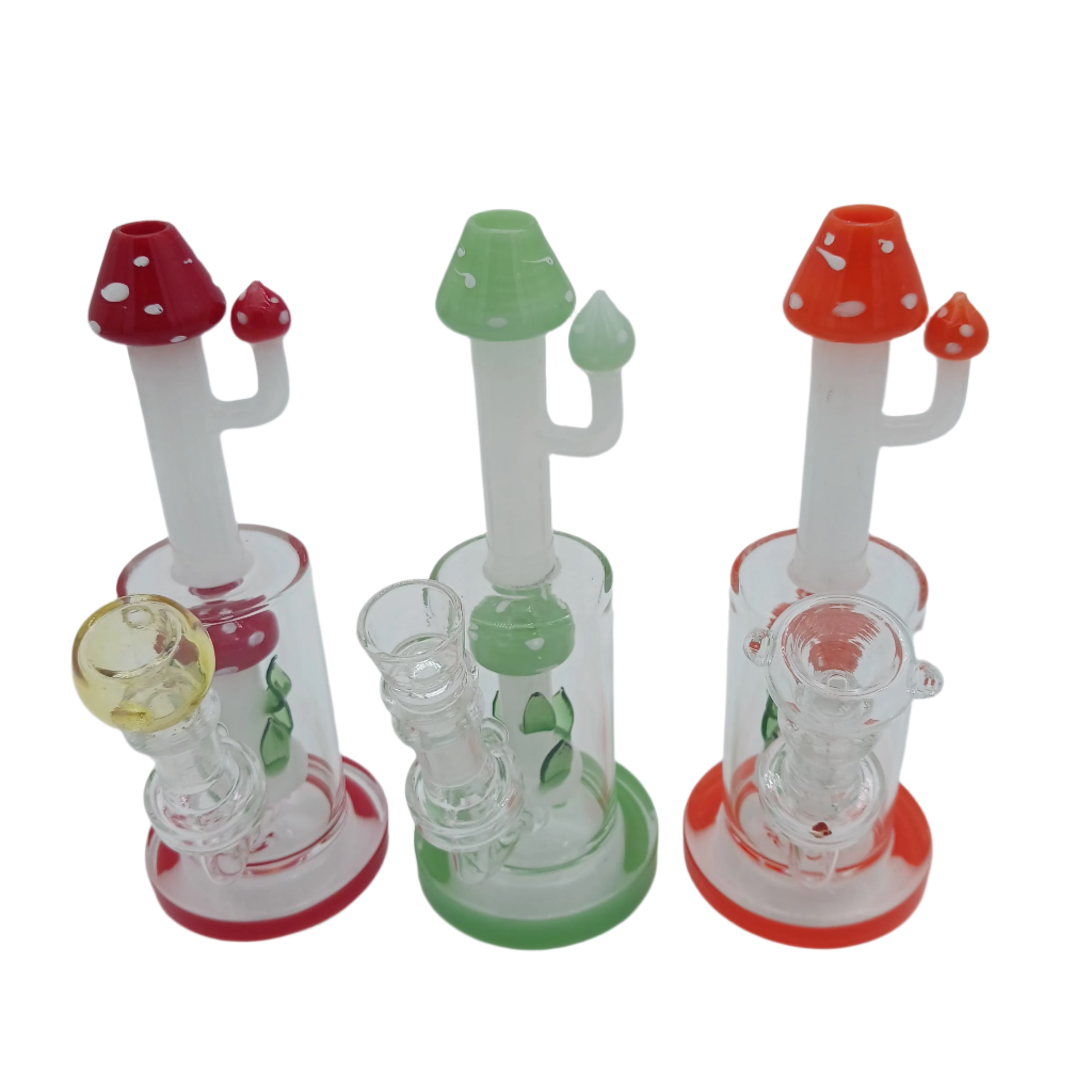 8-inch straight mushroom design dab rig water pipe with 14mm male banger for concentrates