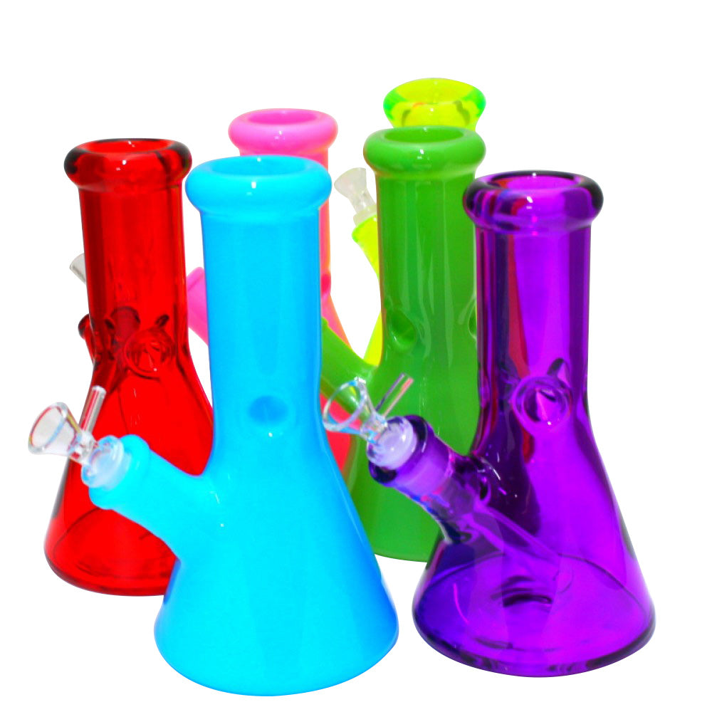 8" 9MM Solid Color Beaker Water Pipe G-G