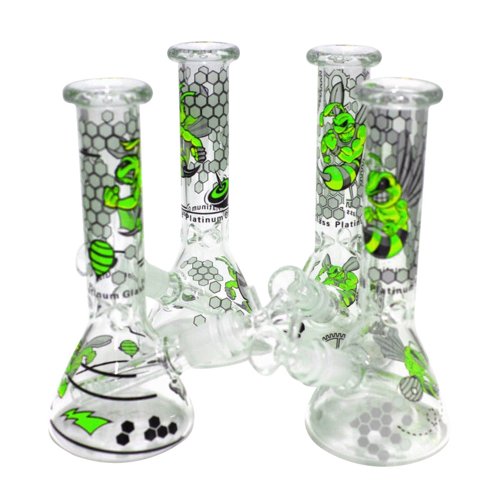 8'' Beaker Base Glow in The Dark Water Pipe G-G