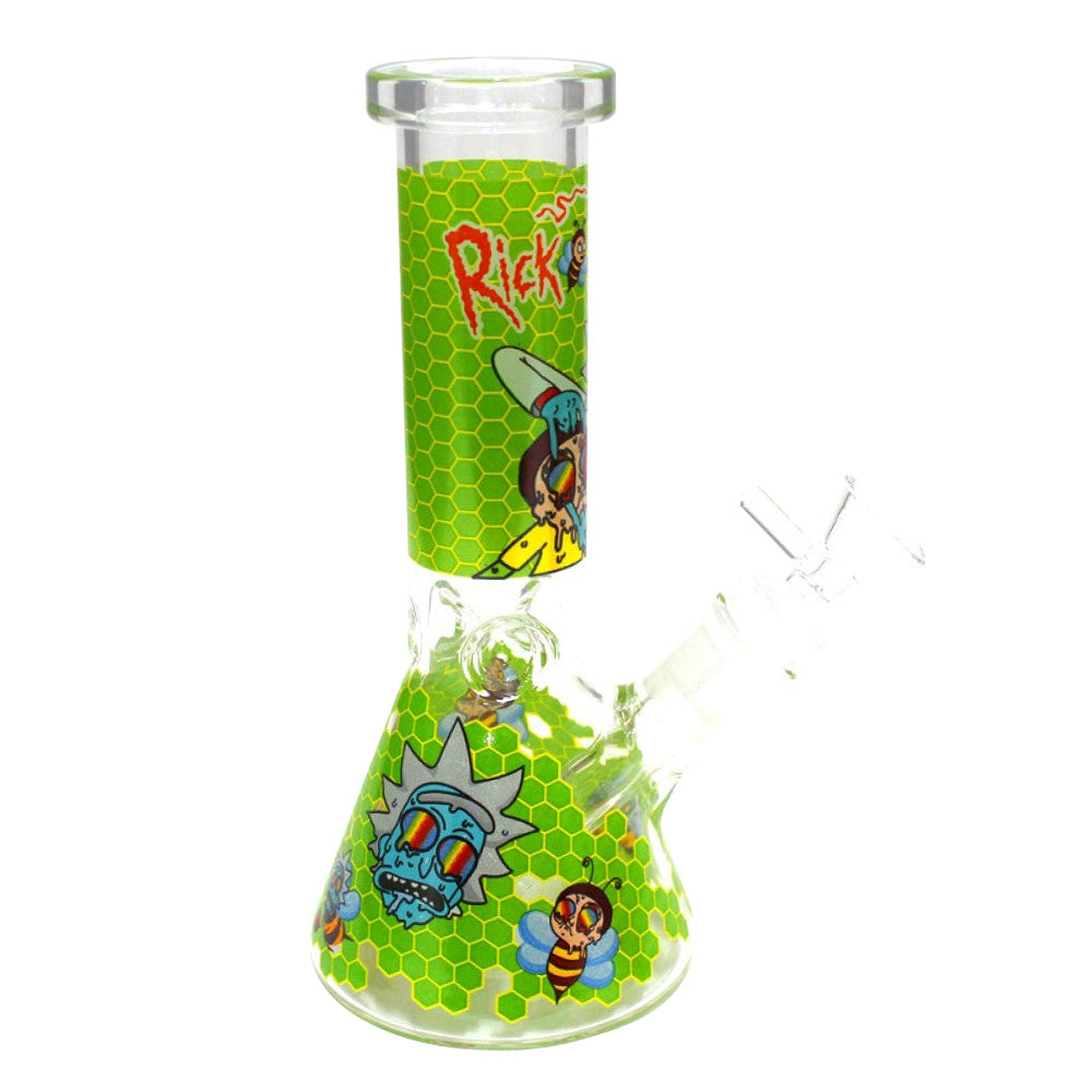 8'' Beaker Decal Design Colorful Water Pipe With 14 MM Male Bowl G-G