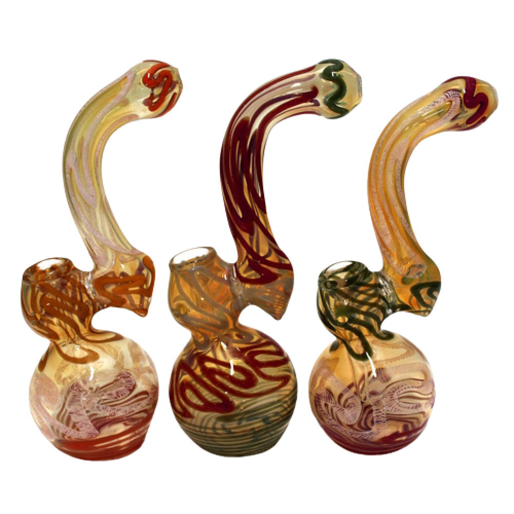 8-inch large Sherlock-style heavy-duty bubbler with big base and multi-swirl colors
