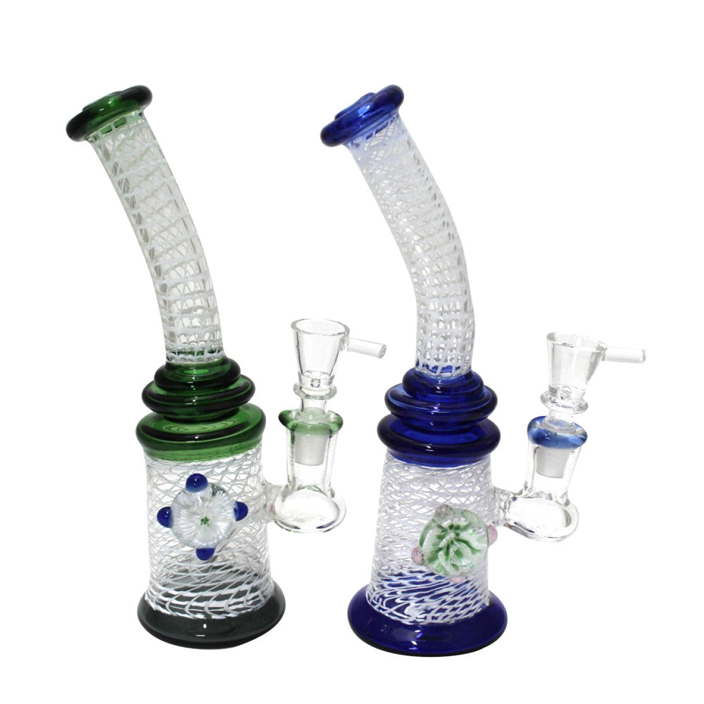 8" NEW DESIGN SWIRL COLOR WATE PIPE GLASS ON GLASS