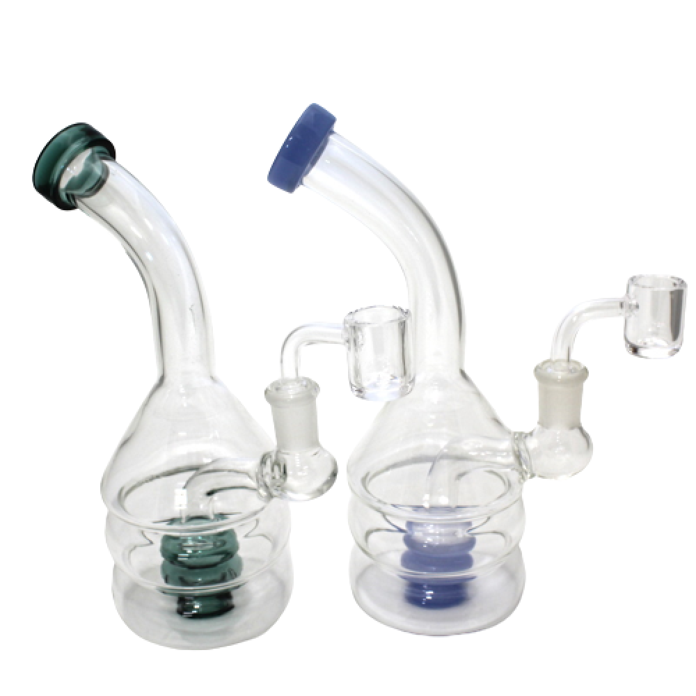 8'' Tube Color Dab Rig Water Pipe With 14 MM Male Banger