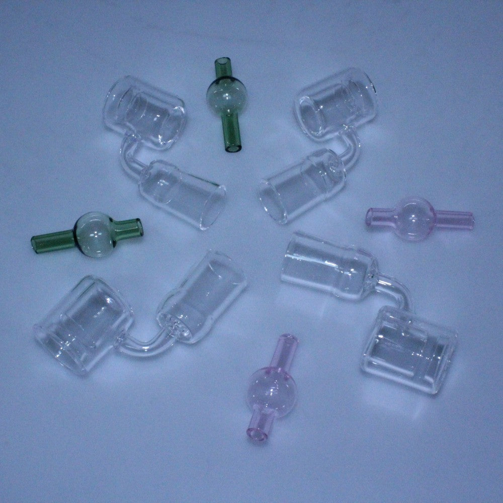 90 degree quartz thermo banger 18MM female made from heat resistant glass for smooth airflow and even heating performance.