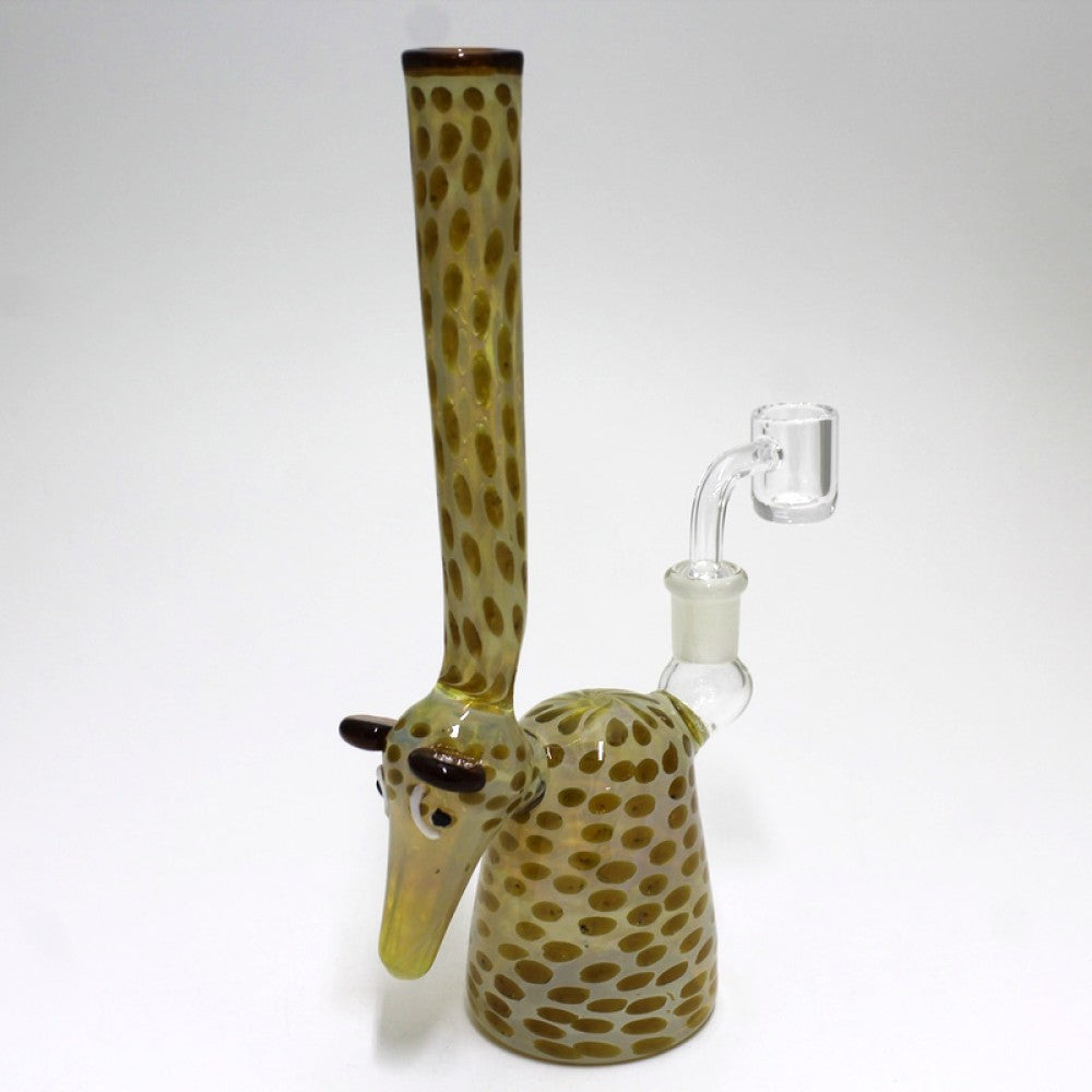 9'' Giraffe Down Head Dab Rig Water Pipe With 14 MM Male Banger