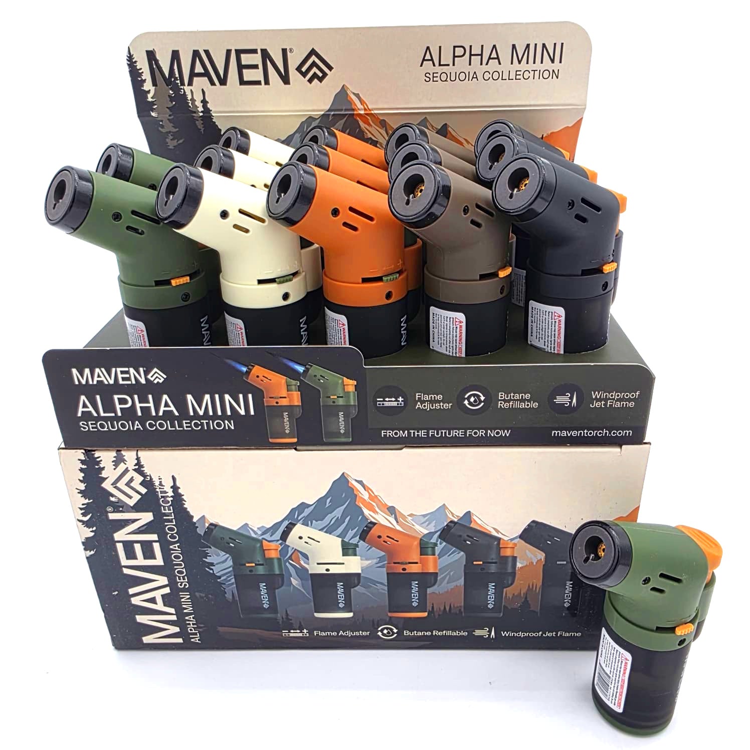 ITEM # 98-1175TSQ MAVEN ALPHA MINI SEQUOIA COLLECTION TORCH 15 PCS PER PACK