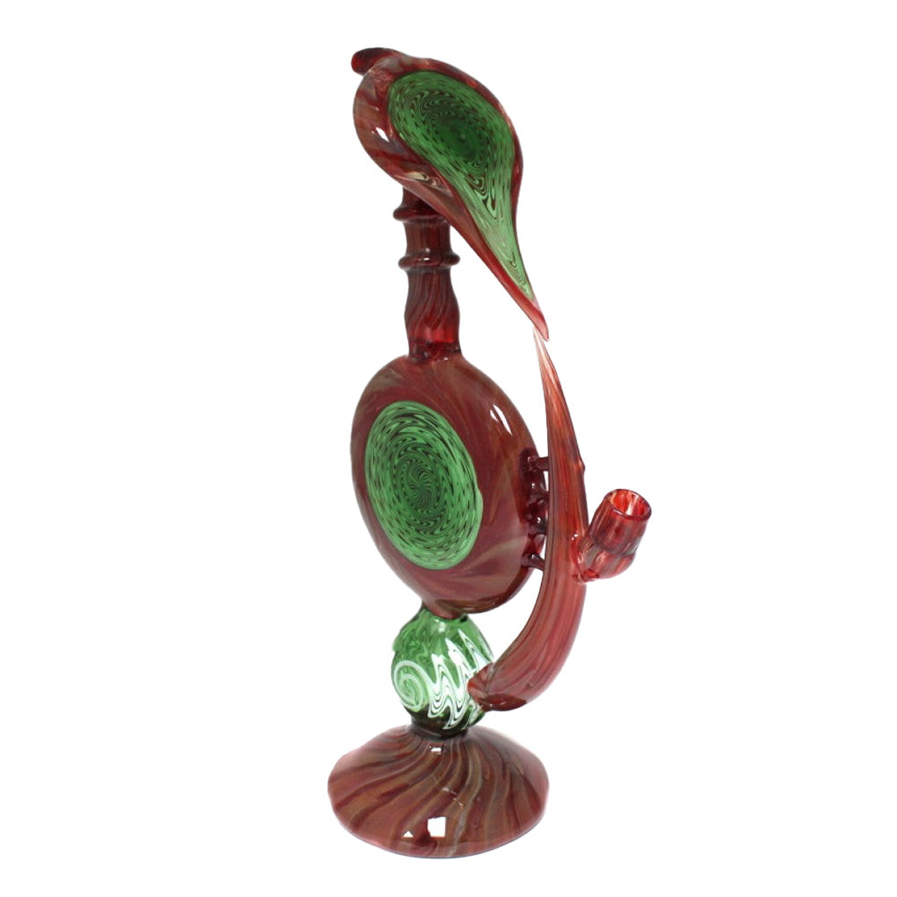 15'' New Design Unique Style Green /Purple Color Glass Bubbler Large Size