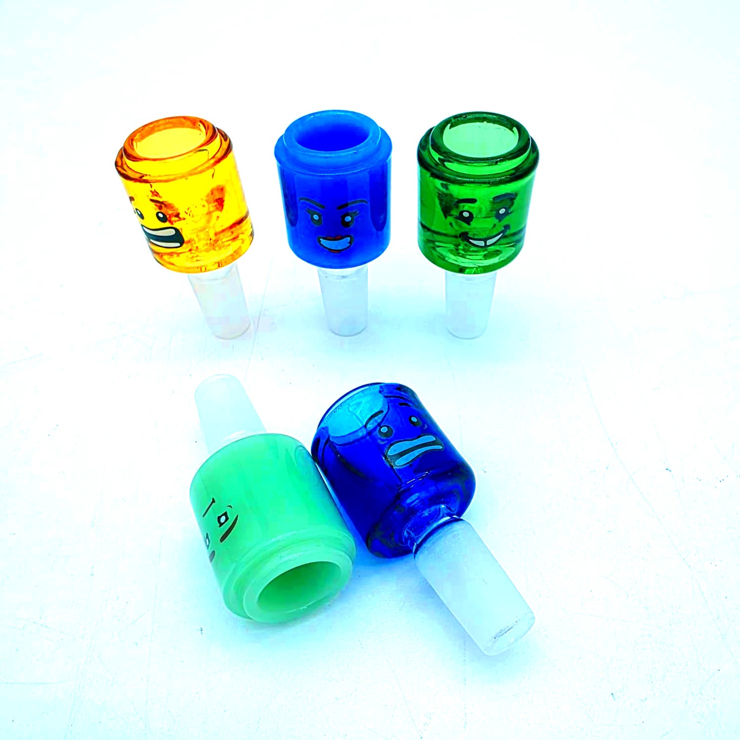 Funny Face Design Glass Bowl 14mm Male 12Pcs