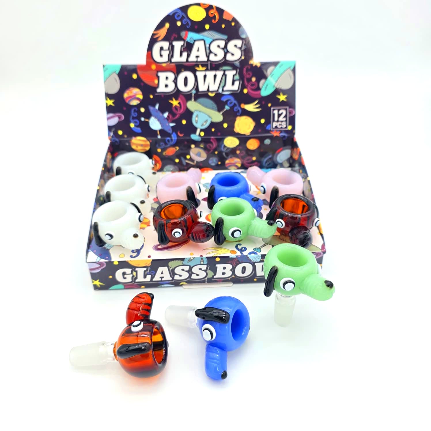 14MM Glass Bowl Display 12 Pcs