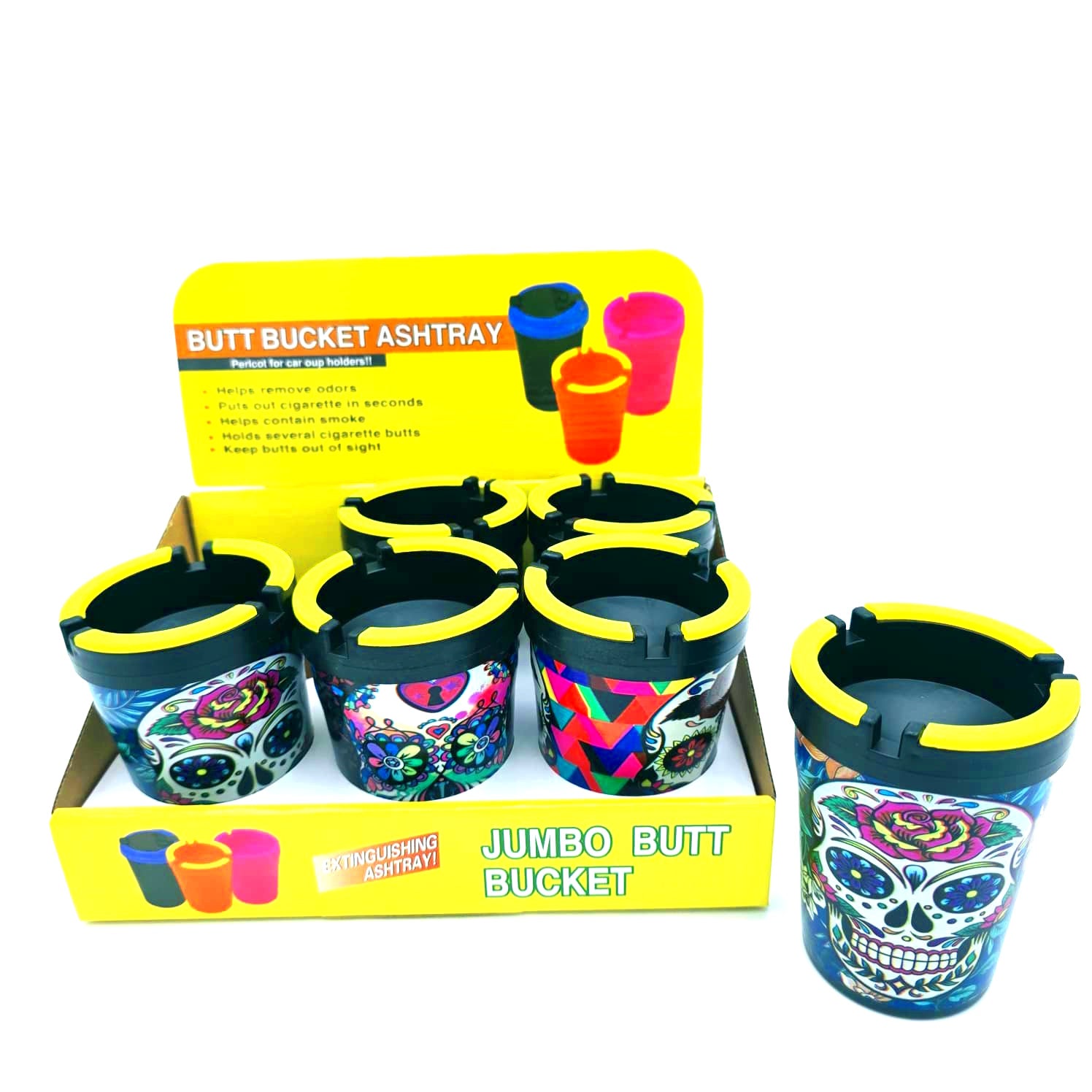 Jumbo Butt Bucket Cup Ashtray 6PK
