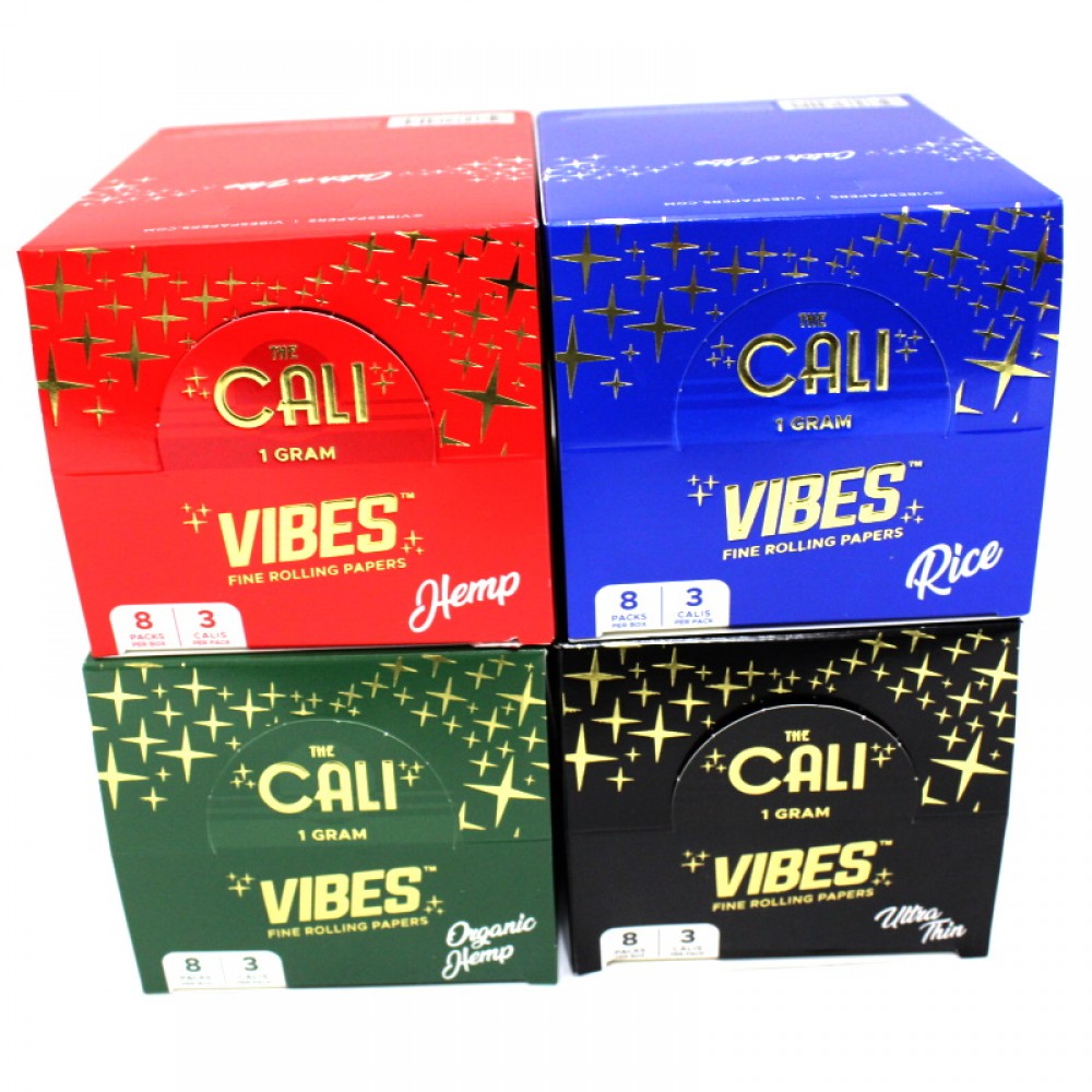 Cali Vibes organic hemp cones 1g pre-rolled papers box