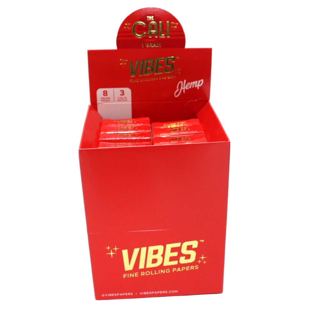 Cali Vibes Cones Organic Hemp 1 gram 8 Packs Per Box 3 Calis Per Pack