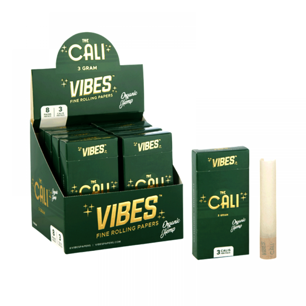 Cali Vibes Cones Organic Hemp 3 gram 8 Packs Per Box 3 Calis Per Pack