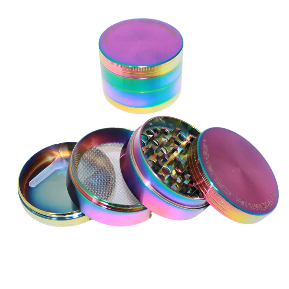 Chromium Crusher 4-part rainbow color herb grinder 56mm