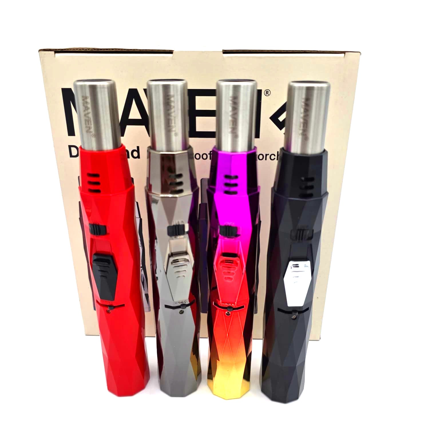 ITEM # 99- D138 Maven Diamond Design Windproof Table Torch 9 Pcs Per Display