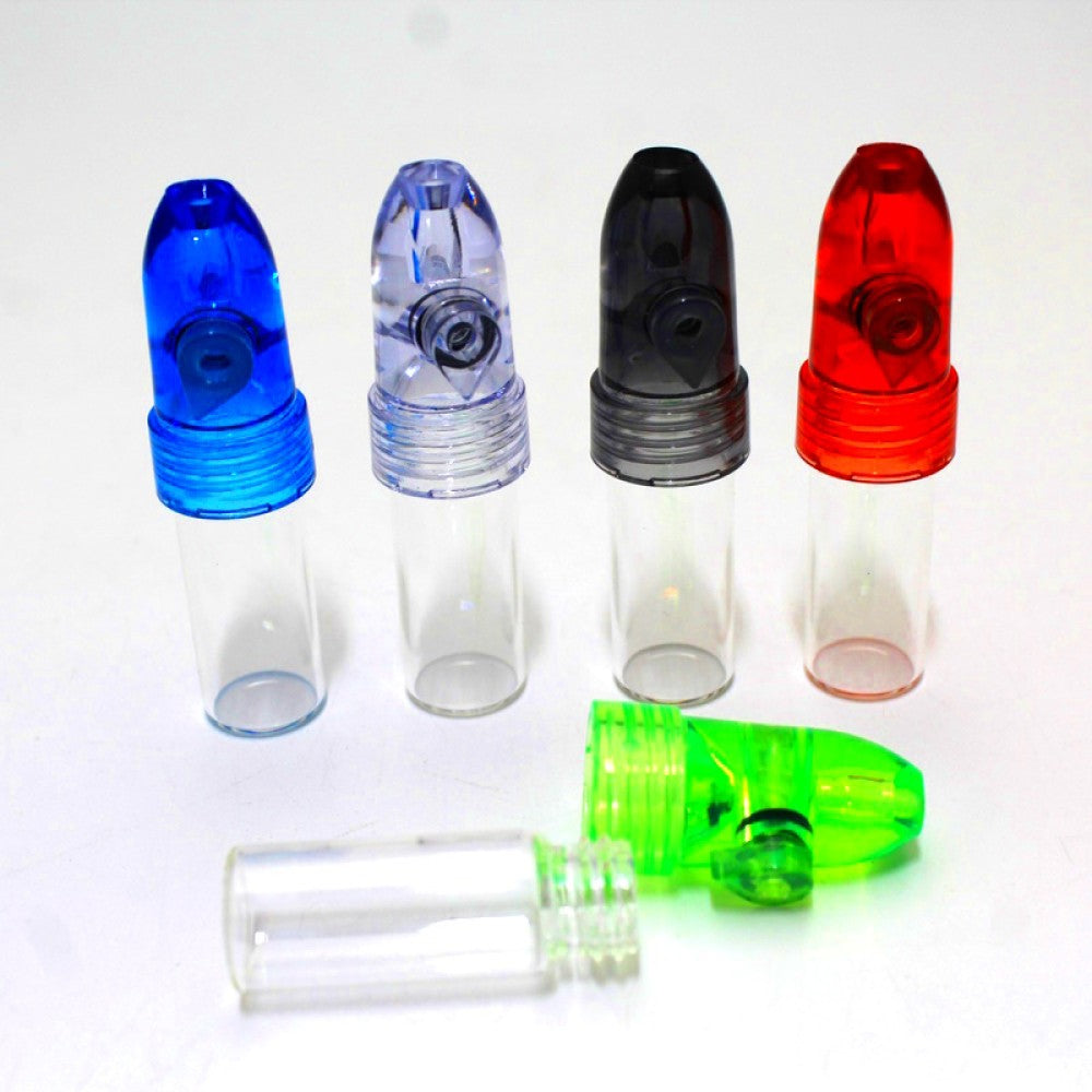 Fancy Plastic Snuff Bullet – Medium, ideal for on-the-go convenience.