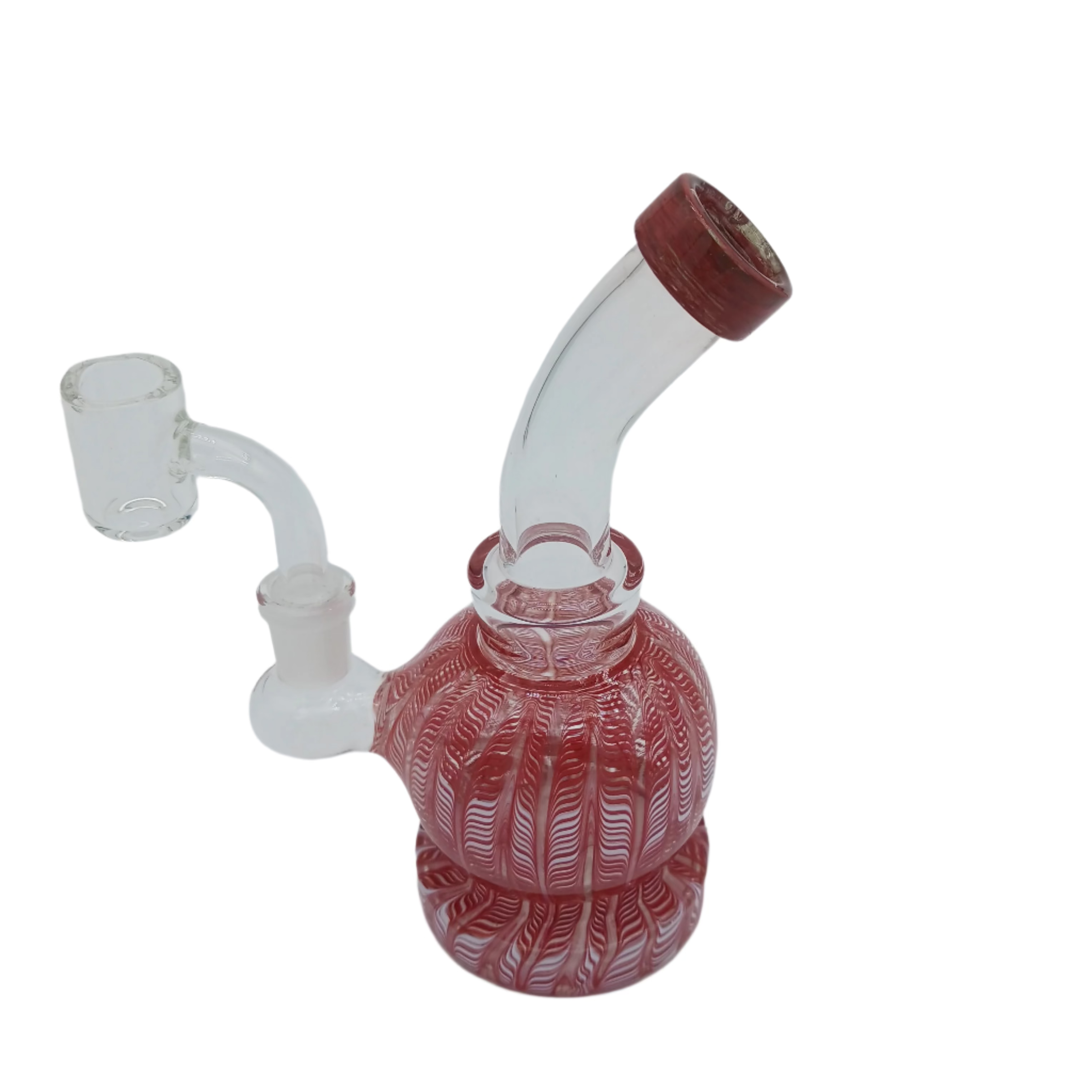 Fancy design color dab rig water pipe with 14mm male banger, featuring vibrant colors, durable glass construction, and smooth airflow for concentrate sessions.