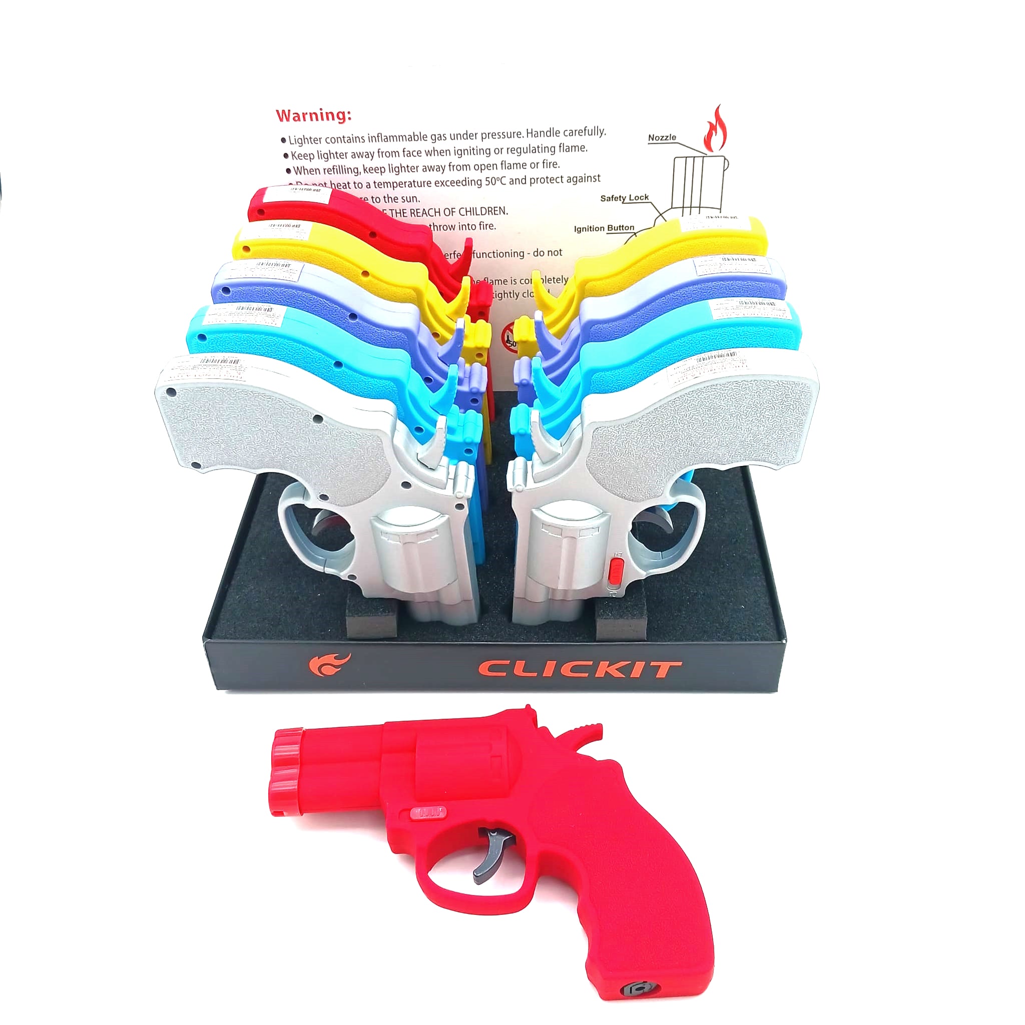 CLICKIT GH-9173 Large Pistol Gun Torch 10Pcs/Box