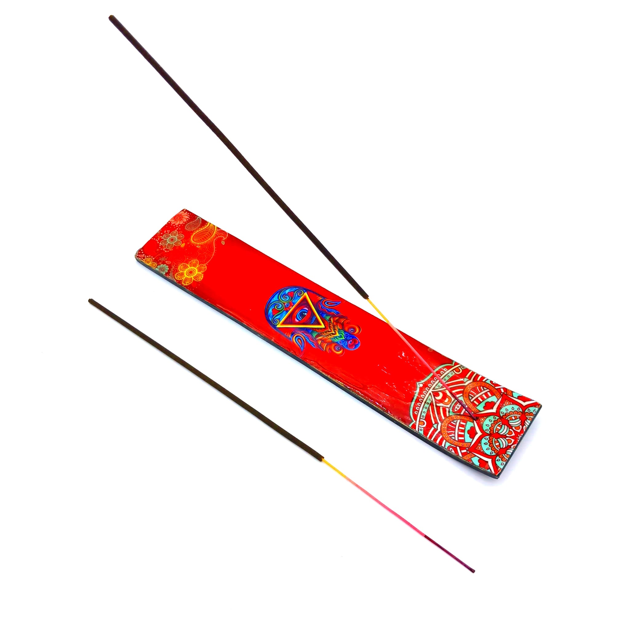 10'' Wooden Incense Burner With Picture Art Design