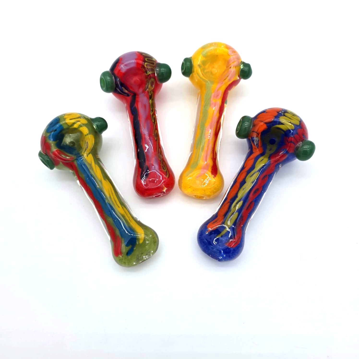 4" Multi Swirl Color Heavy Duty Thick Glass Pipe