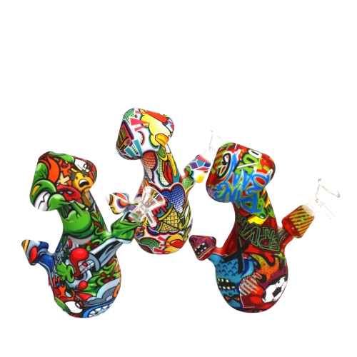 7'' Silicone Mushroom Shaped Color Water Pipe