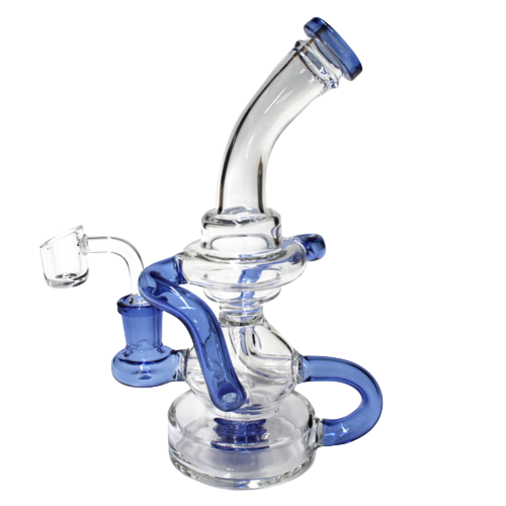 7'' Triple Recycle Design Dab Rig Water Pipe With 14 MM Male Banger