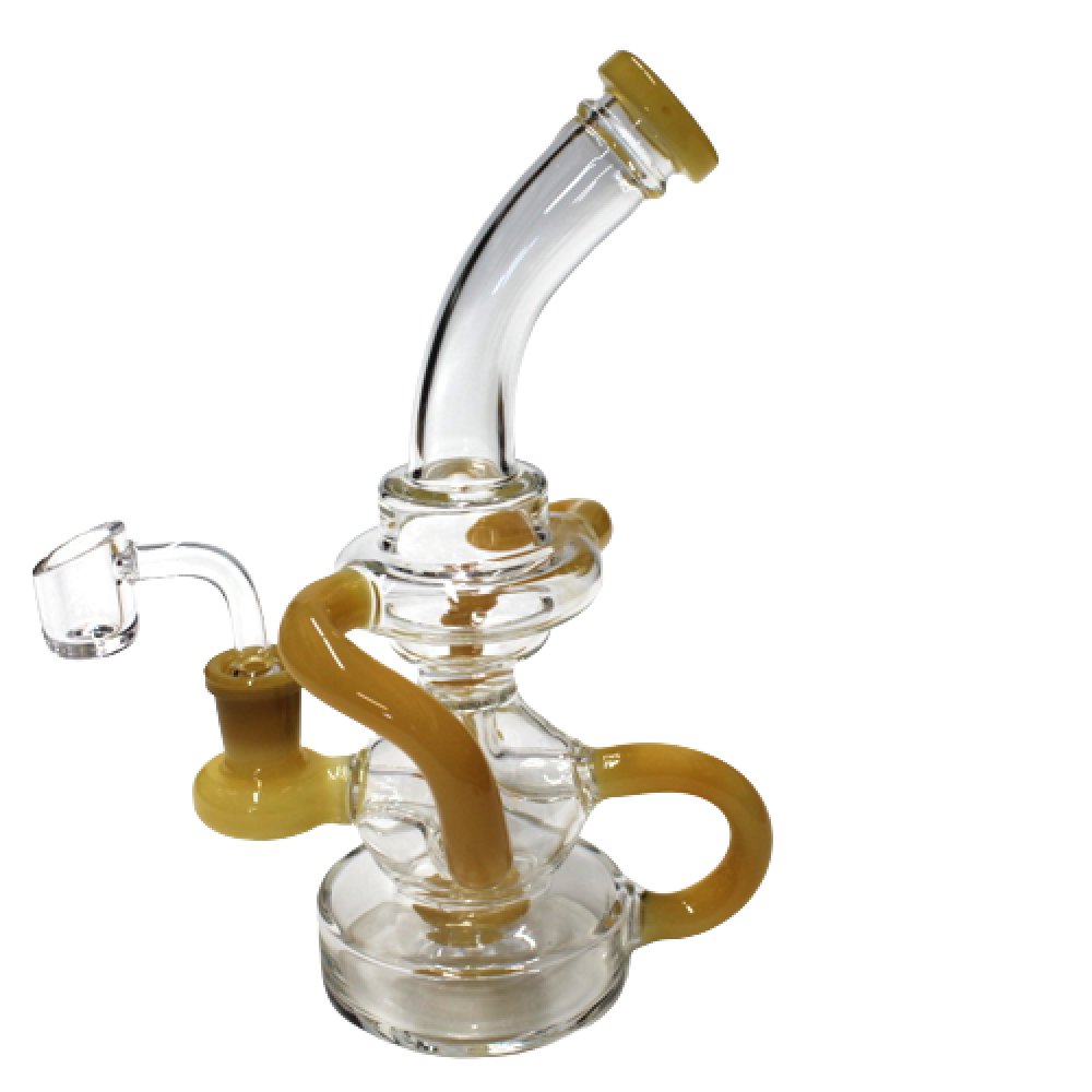 7'' Triple Recycle Design Dab Rig Water Pipe With 14 MM Male Banger